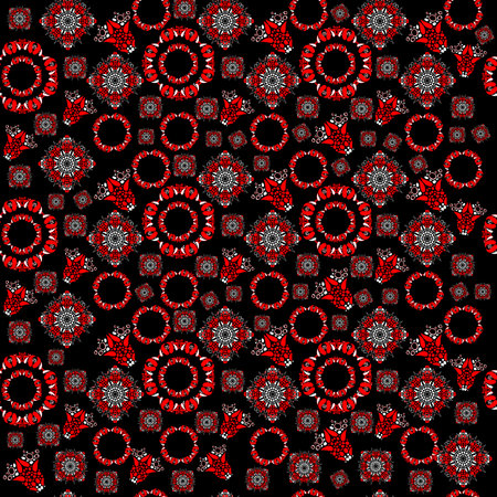 seamless abstract pattern on a black background. The template for the designer, for printing on...