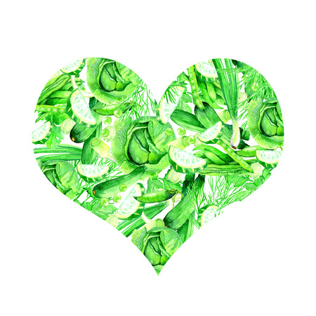 vegetables set watercolor. Motivational poster or banner.Healthy eating concept.の写真素材