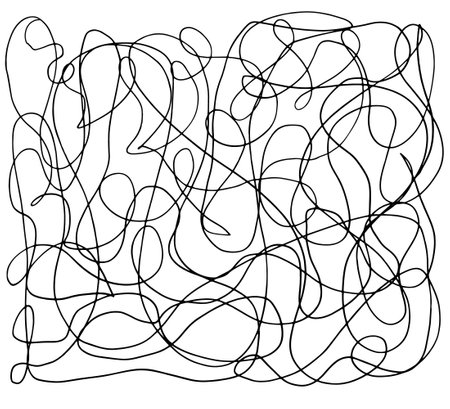 abstract background doodle hand drawn monochrome chaotic orderのイラスト素材