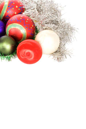 Christmas decorations on a white backgroundの写真素材