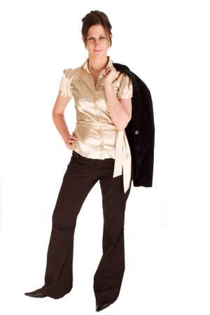 Attractive confident Caucasian business woman. Isolatedの写真素材