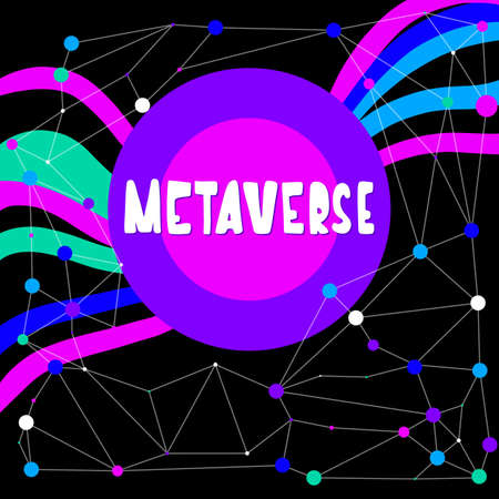 Metaverse neon futuristic art banner. VR glasses, augmented reality. EPS 10のイラスト素材