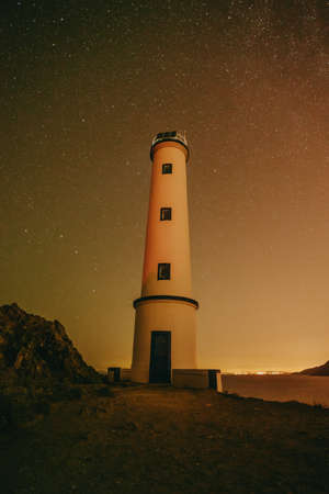 A night view of the coast of Spainの写真素材