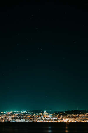 A night view of the coast of Spainの写真素材