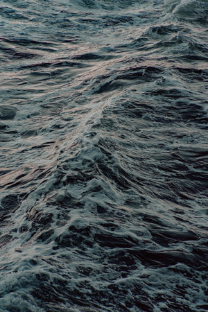 Dark and moody wave in the sea