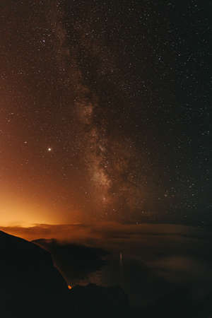 A massive milky way over the coast of Spainの写真素材