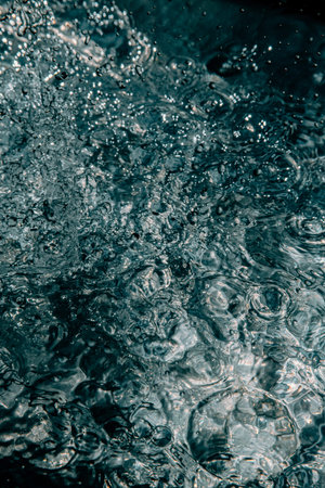 Some relaxing time stopped water background in blue and white tones