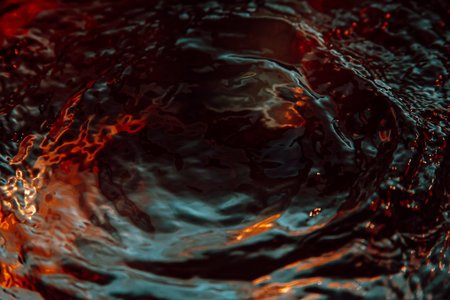 Some relaxing time stopped water background in red and black tones