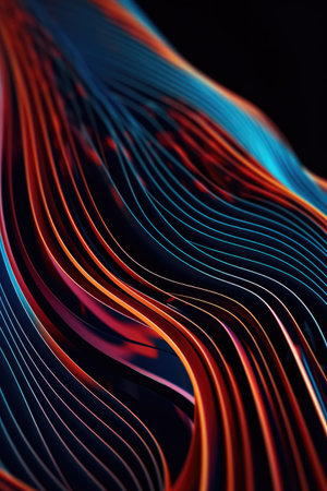Photo of a vibrant blue and orange abstract backgroundの素材