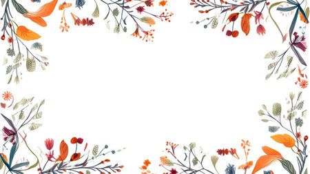 Handpainted watercolor frame template mockupの素材