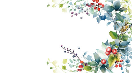 Handpainted watercolor frame template mockupの素材