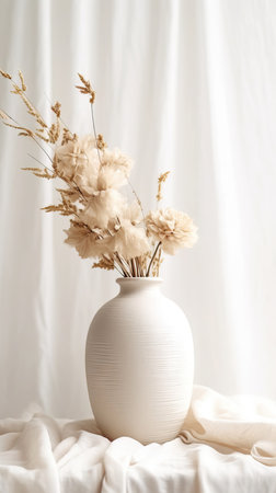 Interior design with flowers in vaseの素材