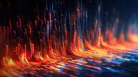Abstract science and technology background with shiny connection elements and sci-fi interface.の素材