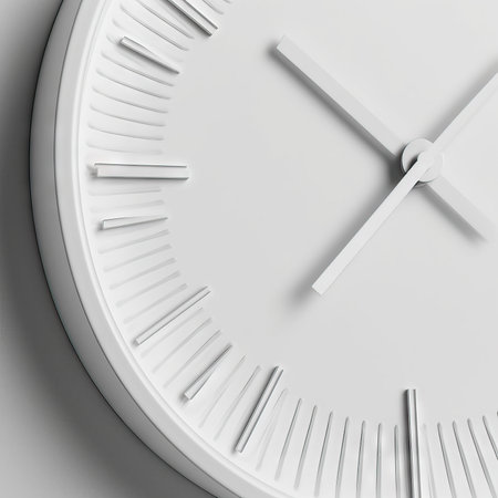Close up of half a clock face. dead line concept, mechanical futuristic clockの素材