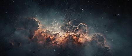 Galaxy texture with stars and beautiful nebula. Starry ight, infinite universe, milky way.View of the birth of a star in space during a nebula explosionの素材