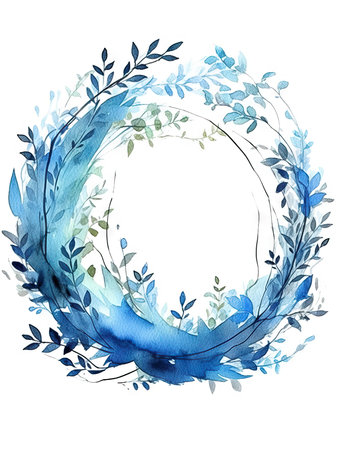 Handpainted watercolor frame template mockupの素材