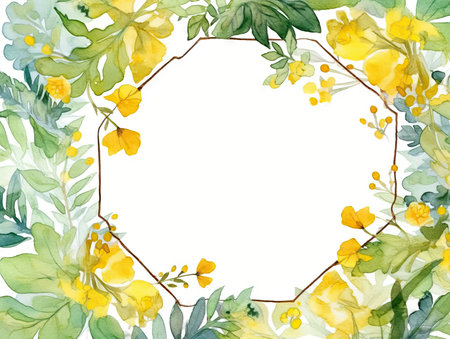 Greenery botanical mockup with copy space, boho styleの素材