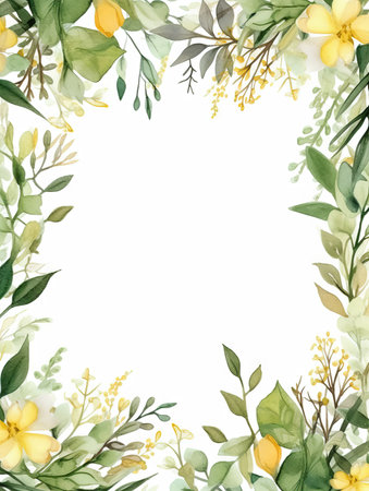 Greenery botanical mockup with copy space, boho styleの素材