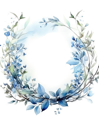 Handpainted watercolor frame template mockupの素材
