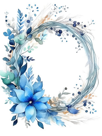 Handpainted watercolor frame template mockupの素材