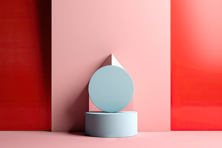Abstract Geometric Figures on Background, colorful high contrast image, copy space imageの素材