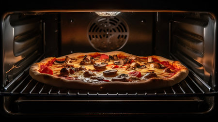 Restaurant traditional wood fired pizza oven pizzeria insideの素材