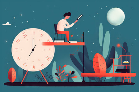 Multitasking concept. Woman balances life and work on a triangle and juggle abstractの素材