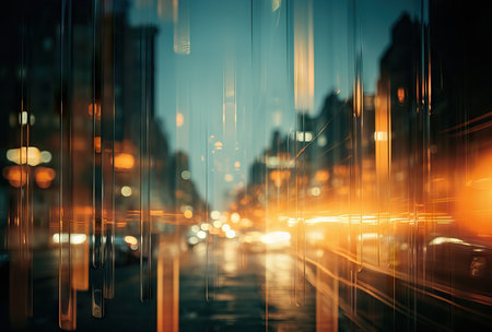 Blurred city background, connection and fast internet concept. Business concept imageの素材