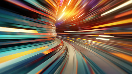 Futuristic High Speed Light Tail, speed communication concept, cyberspace futuristic image.の素材