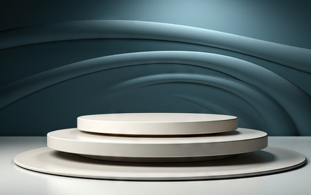 Beautiful empty podium scene for product presentation, Perfect platform for showing your products.の素材