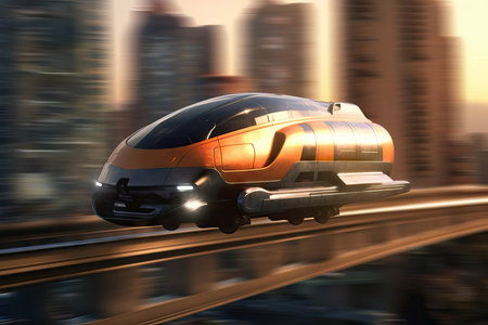 futuristic cinematic train, the future of the transportation, cinematic motion imageの素材