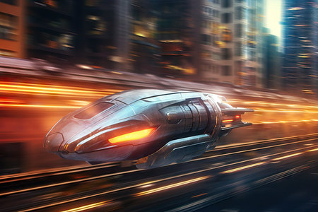 futuristic cinematic train, the future of the transportation, cinematic motion imageの素材