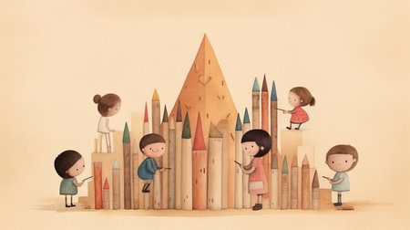 Kids reading school illustration, Reading Adventure,の素材