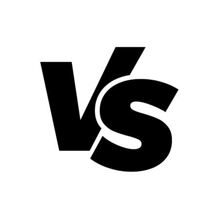 VS versus letters vector icon isolated on white background. VS versus symbol for confrontation or opposition design conceptのイラスト素材