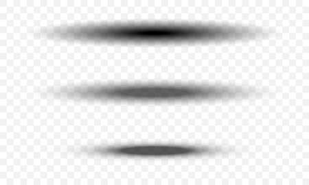 Shadows round or oval shape vector isolated icons on transparent background.のイラスト素材