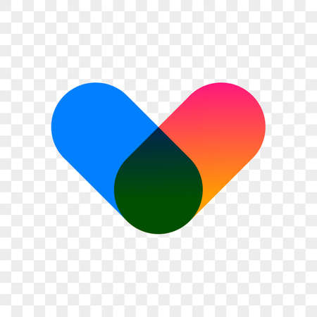 Heart logo vector icon abstract vector color design. Isolated modern heart symbol for cardiology pharmacy medicine and medical center or web social net applicationのイラスト素材