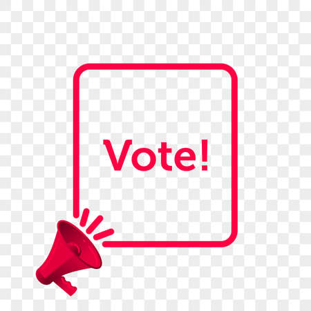 Vote message quote in megaphone isolated on plain backgroundのイラスト素材