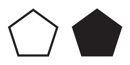 Pentagon icon of vector geometry pentagonal five-sided polygon pentagon lineのイラスト素材