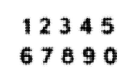 Halftone alphabet font vector dot numbersのイラスト素材