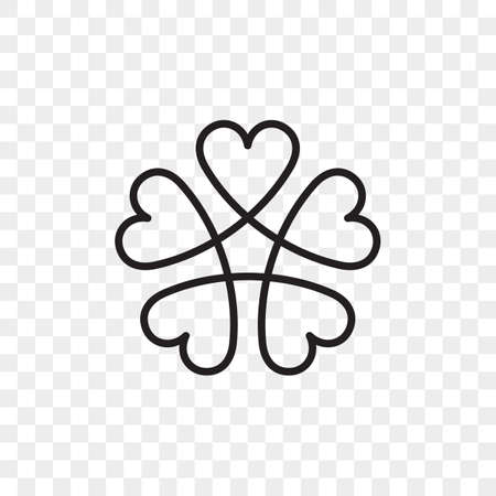 Heart logo vector icon. Isolated modern abstract line black heart flower symbol for cardiology medical center or charity, Valentine love or wedding greeting card fashion designのイラスト素材