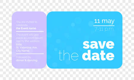 Save the Date wedding invitation card creative ticket design template.のイラスト素材