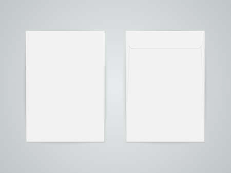 Blank mockup white letter paper envelope.のイラスト素材