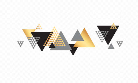 Triangle geometry abstract golden pattern vector background for card, poster or banner design templateのイラスト素材