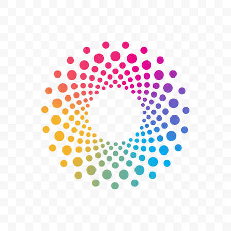 Innovation or technology company and web application vector logo icon of color dots circleのイラスト素材