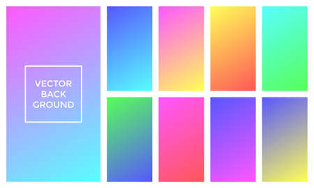 Soft colors background of gradient palettes. Vector design for mobile app wallpaperのイラスト素材