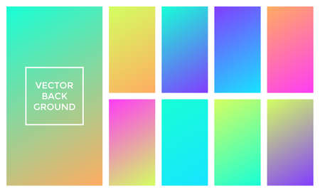 Color gradient background vector set of soft multicolor pattern wallpapersのイラスト素材