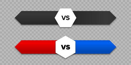 Vs Versus Letters And Arrows Vector Logo With Blue And Red Bar