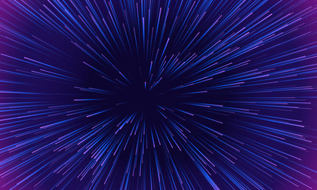 Space speed dynamic motion pattern background. Vector abstract starburst explosion of neon light...