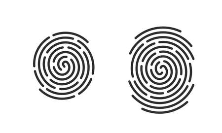Fingerprint vector logo or finger print scan line art for security access iconのイラスト素材