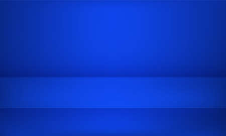 Studio blue background for product table podium for showroom shoot render. Vector abstract 3D stage studio room with spotlight light backdropのイラスト素材